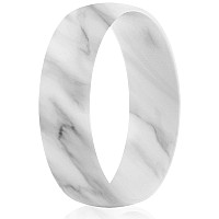 Thunderfit Silicone Wedding Rings For Men Women 63Mm Wide 165Mm Thick Marble 9510 2020Mm