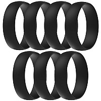 Thunderfit Silicone Wedding Rings For Men Women 63Mm Wide 165Mm Thick 7 Black Rings 15516 2347Mm