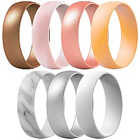 Thunderfit Silicone Wedding Rings For Men Women 63Mm Wide 165Mm Thick Bronze White Rose Gold Women Silver Light Pin