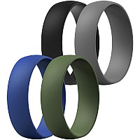 Thunderfit Silicone Rings For Men And Women 6Mm Wide 15Mm Thick Dark Blue Dark Green Dark Grey Black Size 859 1940