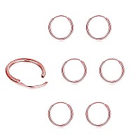 Sterling Silver Hoop Earrings For Women Men Girls Hypoallergenic Cartilage Earring Endless Small Hoop Earrings Set 3 Pairs Tra