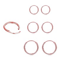 Sterling Silver Hoop Earrings For Women Men Girls Hypoallergenic Cartilage Earring Endless Small Hoop Earrings Set 3 Pairs Tra