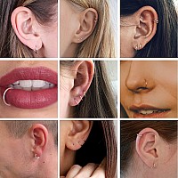 Sterling Silver Hoop Earrings For Women Men Girls Hypoallergenic Cartilage Earring Endless Small Hoop Earrings Set 3 Pairs Tra