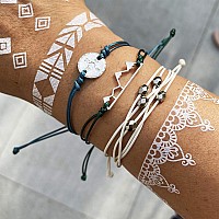 Huasai Vsco String Bracelets For Teen Girls Women Waterproof Boho Rope Bracelets Wave Surfer Bracelets Summer Beach Anklets