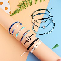 Huasai Vsco String Bracelets For Teen Girls Women Waterproof Boho Rope Bracelets Wave Surfer Bracelets Summer Beach Anklets