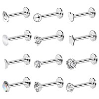 Onesing 18 Pcs 16G Tragus Earrings For Women Tragus Piercing Jewelry Cartilage Earring Tragus Earrings Studs Labret Jewelry Pier