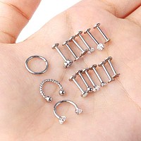 Onesing 18 Pcs 16G Tragus Earrings For Women Tragus Piercing Jewelry Cartilage Earring Tragus Earrings Studs Labret Jewelry Pier