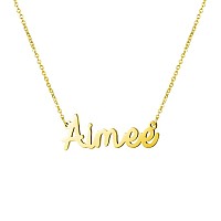 Awegift Women Jewelry Name Necklace Big Initial Gold Plated Best Friend Girls Women Gift For Her Aimee