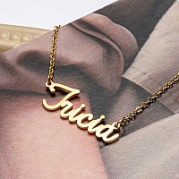 Awegift Women Jewelry Name Necklace Big Initial Gold Plated Best Friend Girls Women Gift For Her Aimee