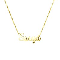 Awegift Women Jewelry Name Necklace Big Initial Gold Plated Best Friend Girls Women Gift For Her Sonya