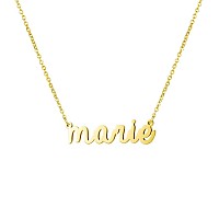 Awegift Women Jewelry Name Necklace Big Initial Gold Plated Best Friend Girls Women Gift For Her Marie