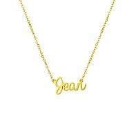 Awegift Women Jewelry Name Necklace Big Initial Gold Plated Best Friend Girls Women Gift For Her Jean