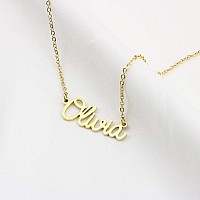 Awegift Women Jewelry Name Necklace Big Initial Gold Plated Best Friend Girls Women Gift For Her Jean