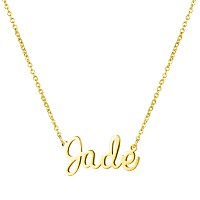 Awegift Women Jewelry Name Necklace Big Initial Gold Plated Best Friend Girls Women Gift For Her Jade