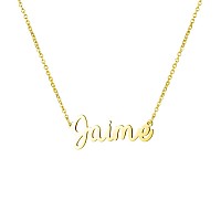 Awegift Women Jewelry Name Necklace Big Initial Gold Plated Best Friend Girls Women Gift For Her Jaime