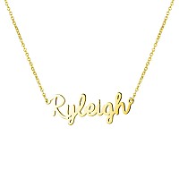 Awegift Women Jewelry Name Necklace Big Initial Gold Plated Best Friend Girls Women Gift For Her Ryleigh