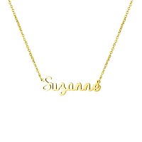 Awegift Women Jewelry Name Necklace Big Initial Gold Plated Best Friend Girls Women Gift For Her Suzanne