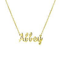 Awegift Women Jewelry Name Necklace Big Initial Gold Plated Best Friend Girls Women Gift For Her Abbey