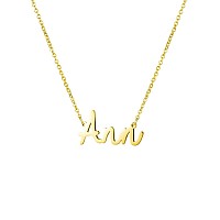 Awegift Women Jewelry Name Necklace Big Initial Gold Plated Best Friend Girls Women Gift For Her Ann