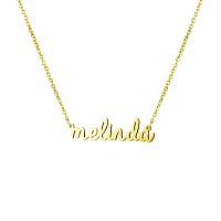 Awegift Women Jewelry Name Necklace Big Initial Gold Plated Best Friend Girls Women Gift For Her Melinda