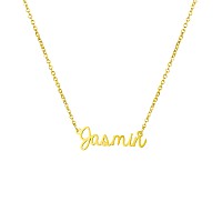 Awegift Women Jewelry Name Necklace Big Initial Gold Plated Best Friend Girls Women Gift For Her Jasmin