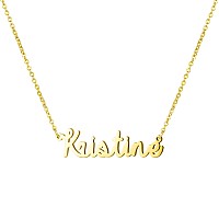 Awegift Women Jewelry Name Necklace Big Initial Gold Plated Best Friend Girls Women Gift For Her Kristine