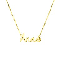 Awegift Women Jewelry Name Necklace Big Initial Gold Plated Best Friend Girls Women Gift For Her Anne