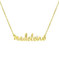 Awegift Women Jewelry Name Necklace Big Initial Gold Plated Best Friend Girls Women Gift For Her Madeleine