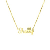 Awegift Women Jewelry Name Necklace Big Initial Gold Plated Best Friend Girls Women Gift For Her Shelly