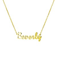 Awegift Women Jewelry Name Necklace Big Initial Gold Plated Best Friend Girls Women Gift For Her Beverly