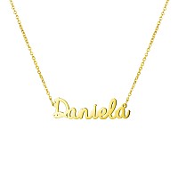 Awegift Women Jewelry Name Necklace Big Initial Gold Plated Best Friend Girls Women Gift For Her Daniela