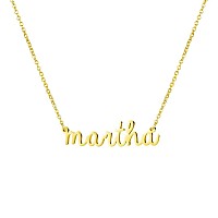 Awegift Women Jewelry Name Necklace Big Initial Gold Plated Best Friend Girls Women Gift For Her Martha