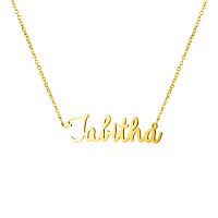 Awegift Women Jewelry Name Necklace Big Initial Gold Plated Best Friend Girls Women Gift For Her Tabitha