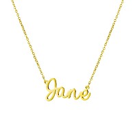 Awegift Women Jewelry Name Necklace Big Initial Gold Plated Best Friend Girls Women Gift For Her Jane