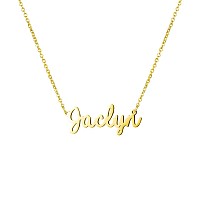 Awegift Women Jewelry Name Necklace Big Initial Gold Plated Best Friend Girls Women Gift For Her Jaclyn