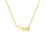 Awegift Women Jewelry Name Necklace Big Initial Gold Plated Best Friend Girls Women Gift For Her Peggy