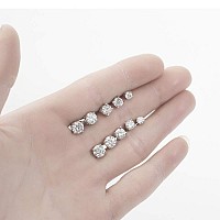 Moissanite Stud Earrings 2Ct 65Mm Df Color Brilliant Round Cut Lab Created Moissanite Earrings 18K White Gold Plated Silver Fr