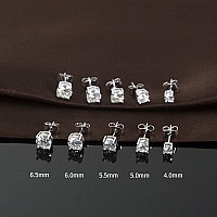 Moissanite Stud Earrings 2Ct 65Mm Df Color Brilliant Round Cut Lab Created Moissanite Earrings 18K White Gold Plated Silver Fr