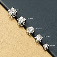 Moissanite Stud Earrings 2Ct 65Mm Df Color Brilliant Round Cut Lab Created Moissanite Earrings 18K White Gold Plated Silver Fr