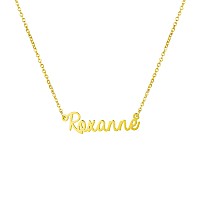 Awegift Women Jewelry Name Necklace Big Initial Gold Plated Best Friend Girls Women Gift For Her Roxanne