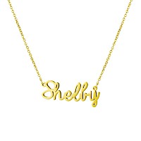 Awegift Women Jewelry Name Necklace Big Initial Gold Plated Best Friend Girls Women Gift For Her Shelby