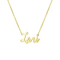 Awegift Women Jewelry Name Necklace Big Initial Gold Plated Best Friend Girls Women Gift For Her Lori