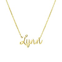 Awegift Women Jewelry Name Necklace Big Initial Gold Plated Best Friend Girls Women Gift For Her Lynn