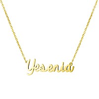 Awegift Women Jewelry Name Necklace Big Initial Gold Plated Best Friend Girls Women Gift For Her Yesenia