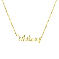 Awegift Women Jewelry Name Necklace Big Initial Gold Plated Best Friend Girls Women Gift For Her Whitney