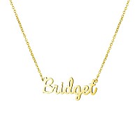 Awegift Women Jewelry Name Necklace Big Initial Gold Plated Best Friend Girls Women Gift For Her Bridget