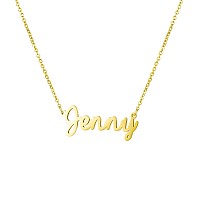 Awegift Women Jewelry Name Necklace Big Initial Gold Plated Best Friend Girls Women Gift For Her Jenny