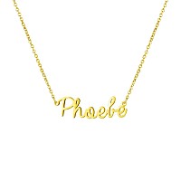 Awegift Women Jewelry Name Necklace Big Initial Gold Plated Best Friend Girls Women Gift For Her Phoebe