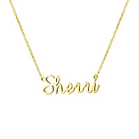 Awegift Women Jewelry Name Necklace Big Initial Gold Plated Best Friend Girls Women Gift For Her Sherri