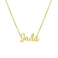 Awegift Women Jewelry Name Necklace Big Initial Gold Plated Best Friend Girls Women Gift For Her Jada